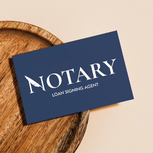 QR Code Blue & White Professional Notary Business Card