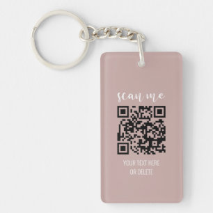 QR Code Blush Pink Business Cards Your Logo Key Ring