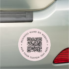 QR Code | Blush Pink Modern Round Bumper