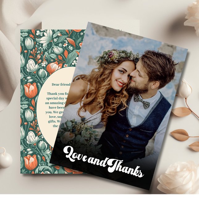 QR Code Boho Chic Retro Colourful Floral Wedding  Invitation (Creator Uploaded)