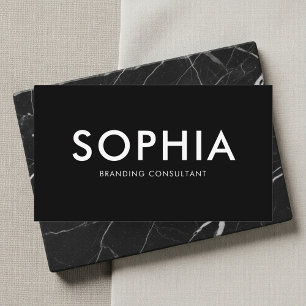 QR Code Bold Minimalist Black Business Card