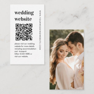 QR Code Bold Wedding Website  Enclosure Card