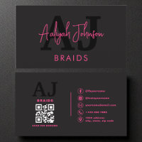 QR Code Braids Hair Stylist Modern Typography 