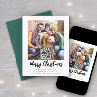 QR Code Brushed Script Merry Christmas One Photo
