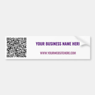 QR Code Bumper Sticker with Custom Text and Colour
