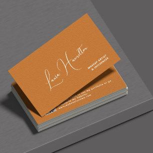 QR code burnt orange modern beauty influencer  Business Card