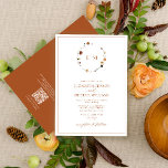 QR Code Burnt Rust Floral Wreath Monogram Wedding Invitation<br><div class="desc">Are you getting ready for the big day? Make sure to start your wedding planning off right with this stunning modern floral wreath monogram QR code wedding invitation! Its minimalistic yet elegant design in a beautiful burnt orange hue will allow your special announcement to stand out from the crowd. The...</div>