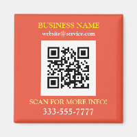 QR Code, Bus. Name Promo, Yellow White Orange