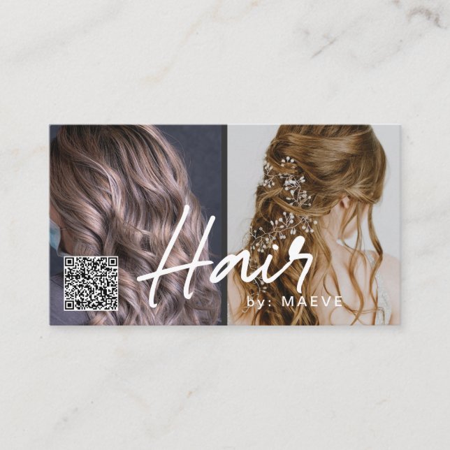 QR code business card for hair stylish (Front)