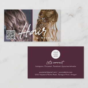 QR code business card for hair stylish with photos