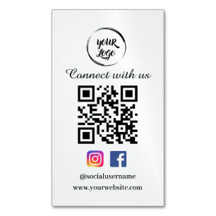 QR Code Business Card Magnet Social Media 