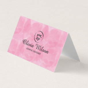 QR Code Business Card Pink Modern Simple