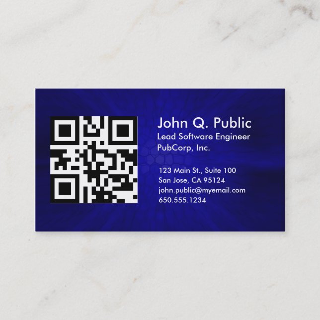 QR Code Business Card Template (Front)