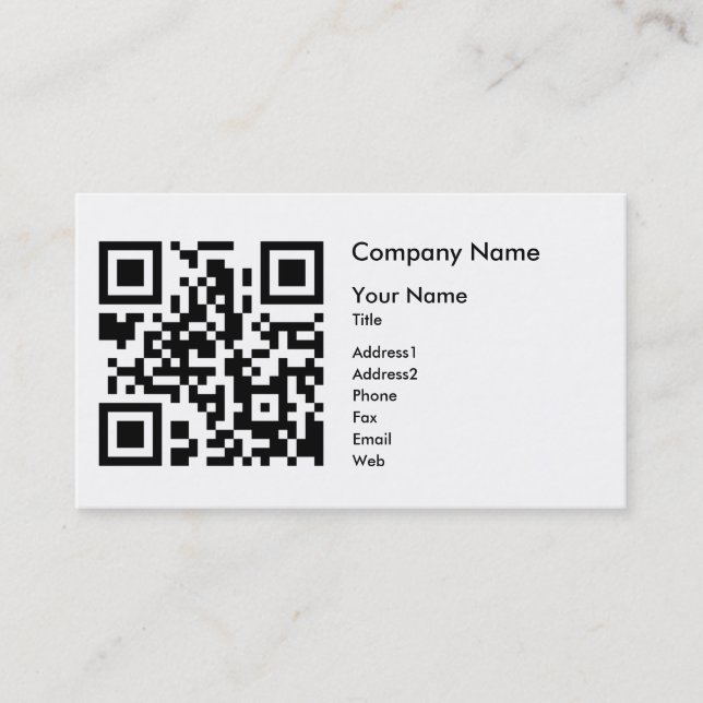 QR Code Business Card Template - Horizontal (Front)