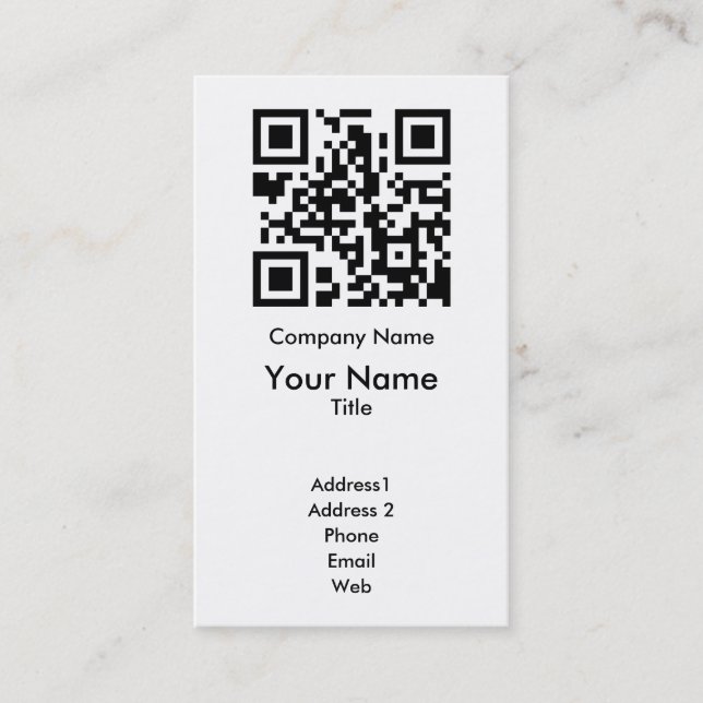 QR Code Business Card Template - Vertical (Front)