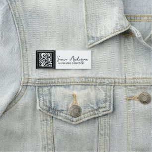 Qr Code Business Corporate Professional Employee Name Tag