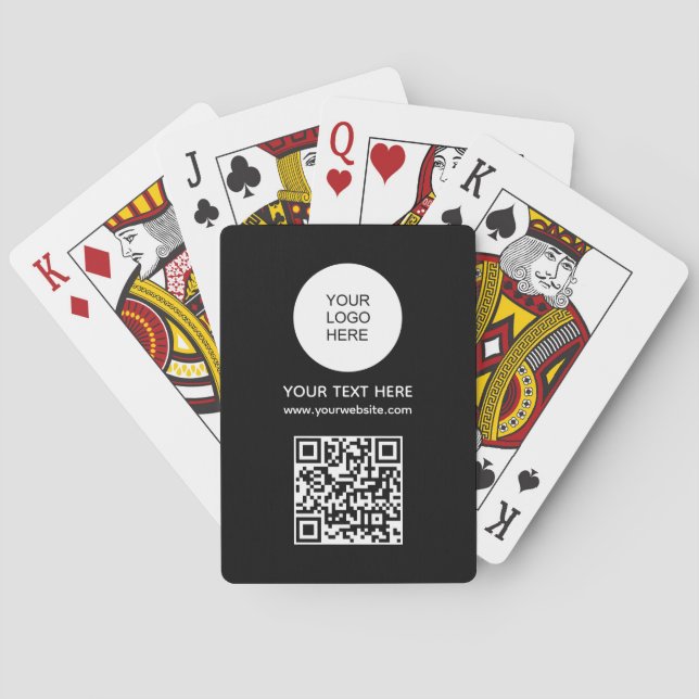 QR Code Business Logo Barcode Personalised Poker Playing Cards (Back)