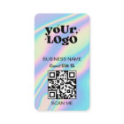 QR Code Business Logo | Black Holographic Modern