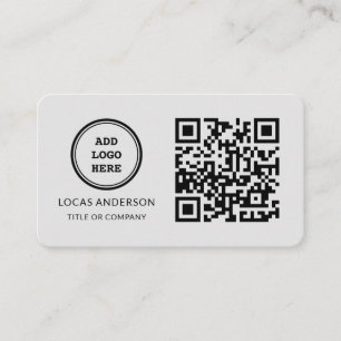 QR Code Business Logo   Black Modern Professional  Card