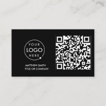 QR Code Business Logo | Black Modern Professional 