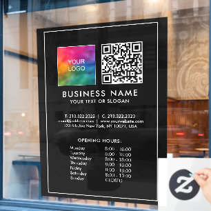 QR Code Business Logo Custom Large Opening Hours
