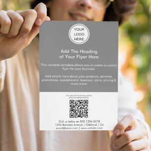 QR Code & Business Logo l Advertising Marketing  Flyer