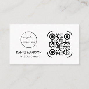QR Code Business Logo   Modern Blush Pink Business Card