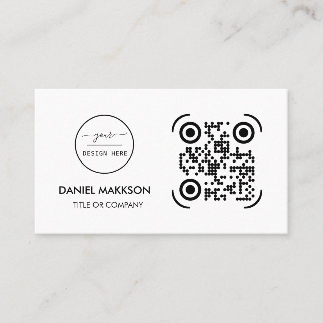 QR Code Business Logo | Modern Blush Pink Business Card (Front)