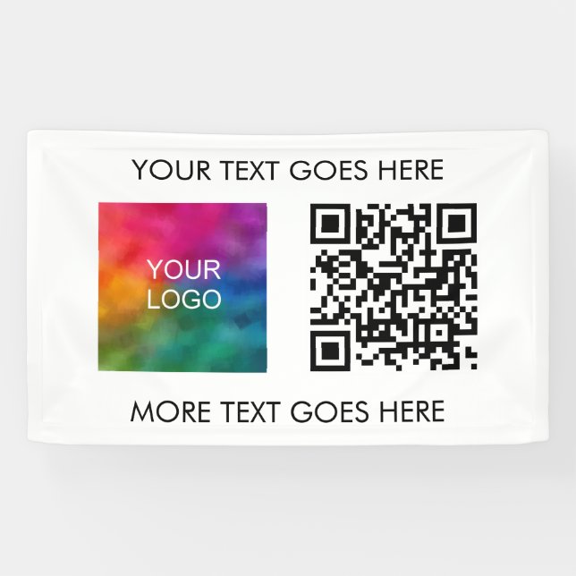 QR Code Business Logo Modern Elegant Best Template Banner (Horizontal)