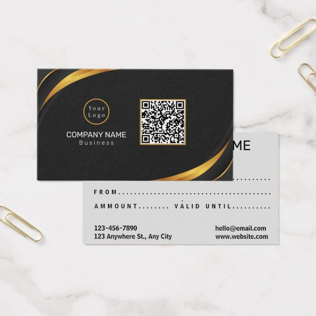 QR Code Business Logo Modern Gift Card (Office)
