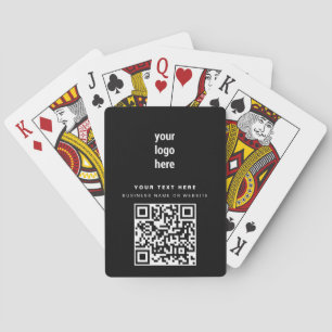 QR Code Business Logo Modern Minimalist Black Playing Cards