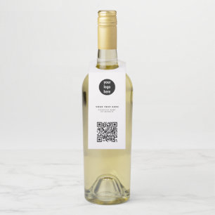 QR Code Business Logo Modern Minimalist Bottle Tag