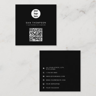 QR Code Business Logo Modern Minimalist Business  Calling Card