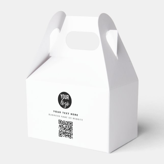 QR Code Business Logo Modern Minimalist Business  Favour Box (Front Side)