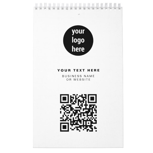 QR Code Business Logo Modern Minimalist Corporate Calendar (Cover)