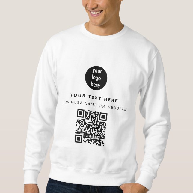 QR Code Business Logo Modern Minimalist Corporate Sweatshirt (Front)