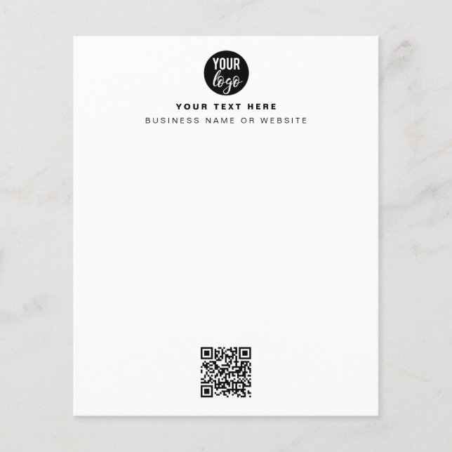 QR Code Business Logo Modern Minimalist White (Front)