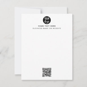 QR Code Business Logo Modern Minimalist White Card