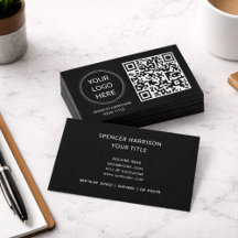 QR Code Business Logo | Modern Professional Black