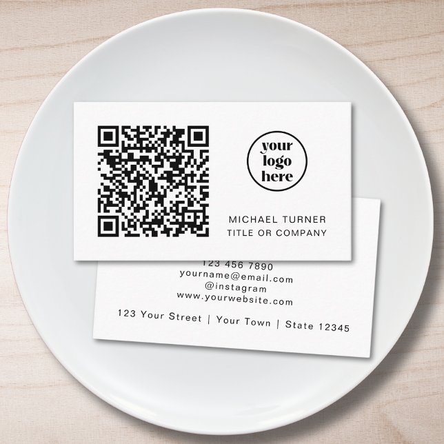 QR Code Business Logo Modern Professional Card (Creator Uploaded)