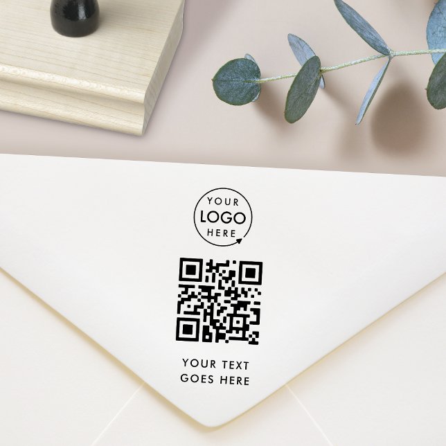 QR Code | Business Logo Modern Professional Rubber Stamp (Creator Uploaded)