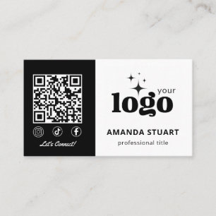 QR Code Business Logo Modern Professional Template Card