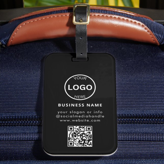 Qr Code Business Logo Modern Simple Luggage Tag (Front Insitu 2)