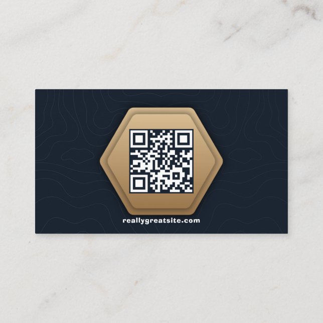QR Code Business Logo | Navy Modern Professional  Business Card (Back)