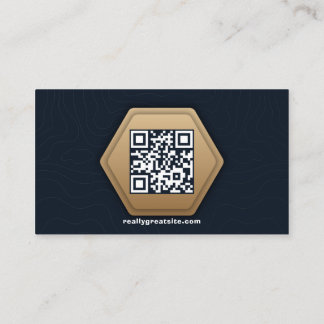 QR Code Business Logo | Navy Modern Professional Card