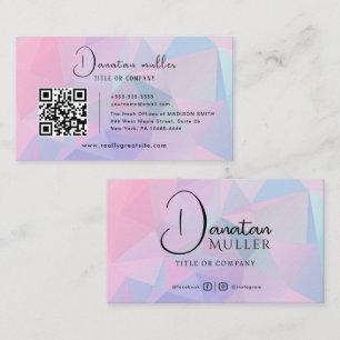 QR Code Business Logo opal stone Business Card