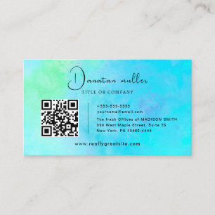 QR Code Business Logo opal stone Business Card