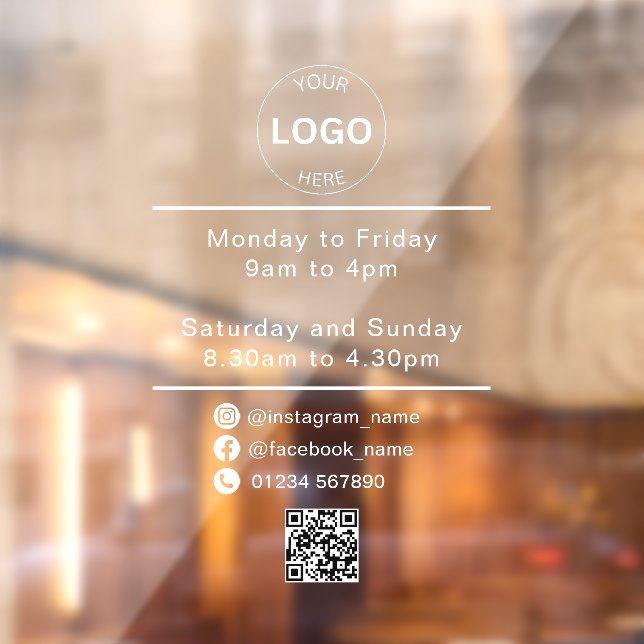 Qr Code Business Logo Opening Times Hours  (Sheet 2)