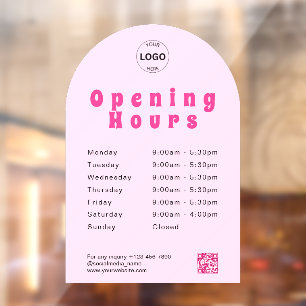 Qr Code Business Logo Opening Times Hours Window