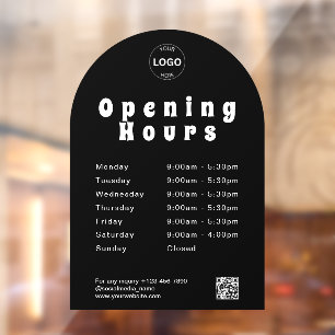 Qr Code Business Logo Opening Times Hours Window